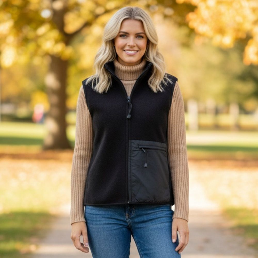 Old Navy Women's Black Vest with Pocket